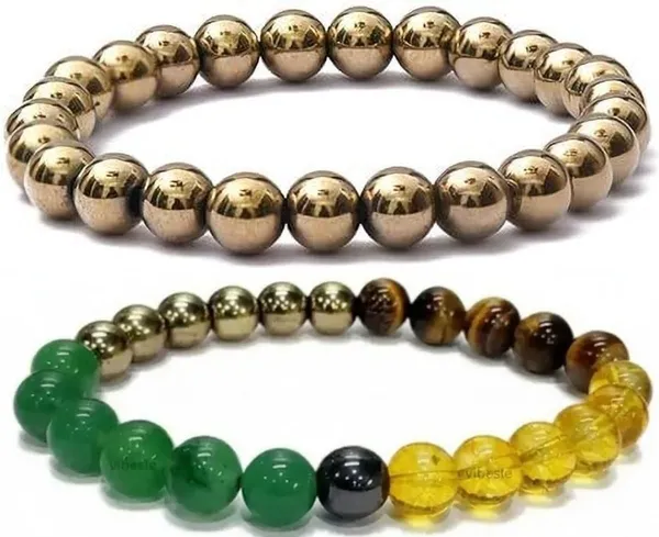 Multiagate_Stone,_Green_Aventurine,_Golden_Pyrite,_Tiger's_Eye,_Citrine_Bracelet_Set_(Pack_of_2)