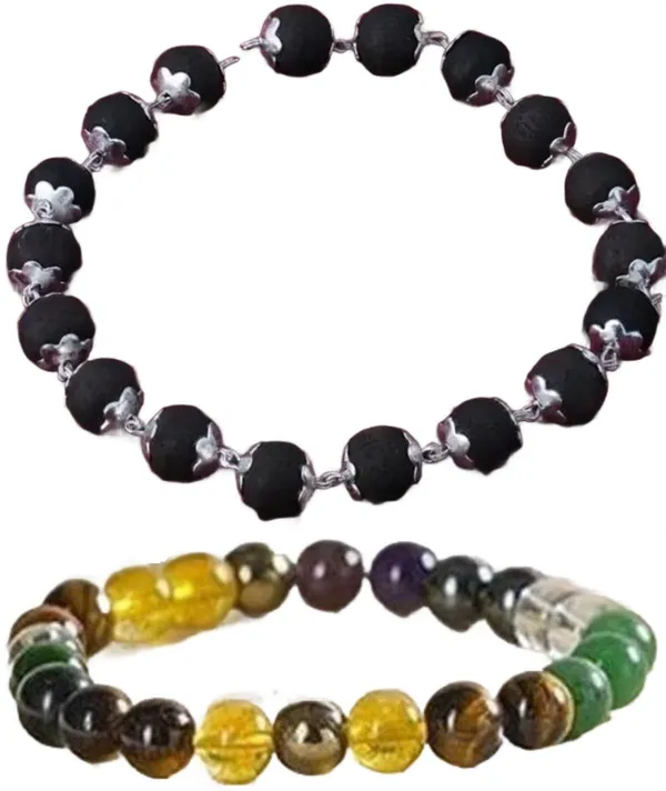 Multiagate_Pyrite,_Wood,_Hematite,_Green_Aventurine,_Amethyst,_Tiger's_Eye,_Citrine_Bracelet_Set_(Pack_of_2)