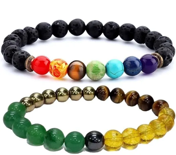 Multiagate_Pyrite,_Stone,_Green_Aventurine,_Amethyst,_Tiger's_Eye,_Citrine,_Turquoise,_7_Chakra,_Green_Jade_Bracelet_Set_(Pack_of_2)