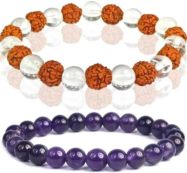 Multiagate_Amethyst,_Rudraksha,_Clear_Quartz_Bracelet_Set_(Pack_of_2)