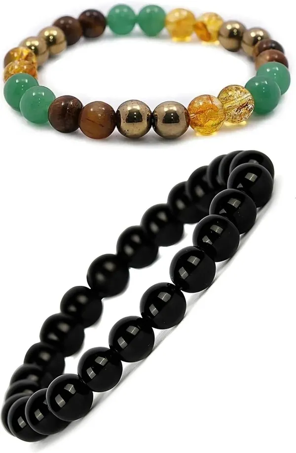 Multiagate_Pyrite,_Green_Aventurine,_Citrine_+_Golden,_Tiger's_Eye_Bracelet_Set_(Pack_of_2)