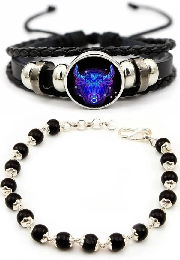 Multiagate_Wood,_Alloy,_Leather_Bracelet_Set_(Pack_of_2)
