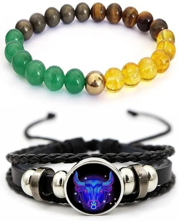 Multiagate_Crystal,_Leather_Bracelet_Set_(Pack_of_2)