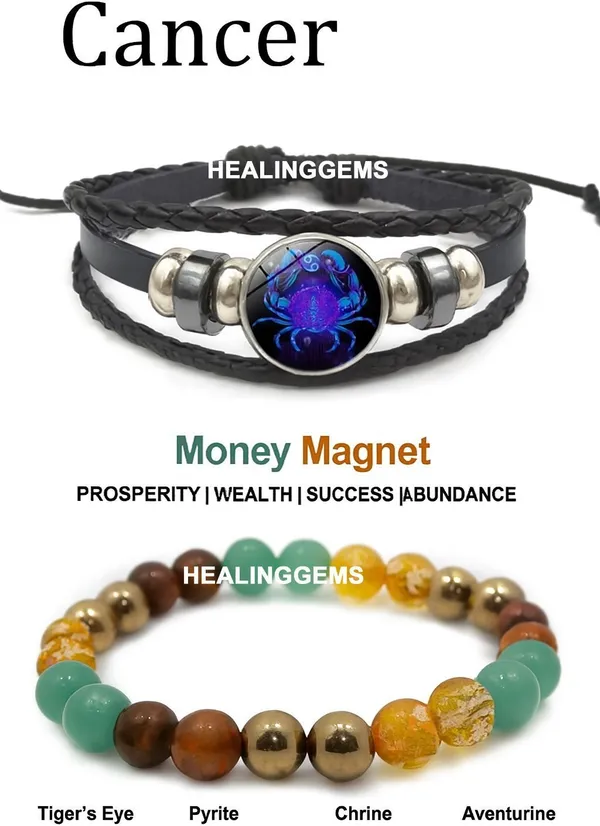 Multiagate_Rose_Quartz,_Green_Aventurine,_Citrine_+_Golden,_Golden_Pyrite,_Crystal,_Leather,_Green_Jade_Bracelet_Set_(Pack_of_2)