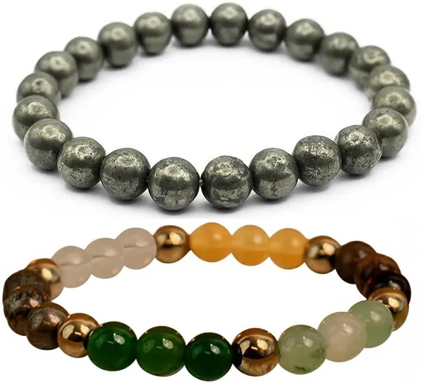 Multiagate_Pyrite,_Stone_Bracelet_Set_(Pack_of_2)