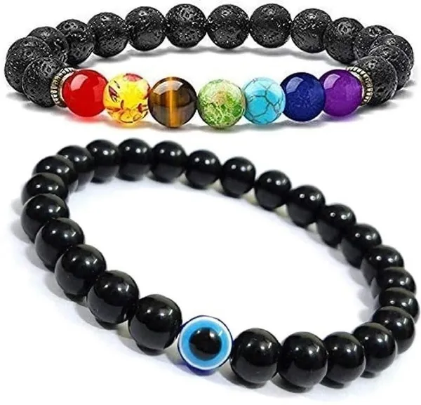 Multiagate_Pyrite,_Stone,_Rose_Quartz,_Amethyst,_Crystal,_Tiger's_Eye,_Lava,_7_Chakra,_Clear_Quartz,_Evil_Eye_Bracelet_Set_(Pack_of_2)