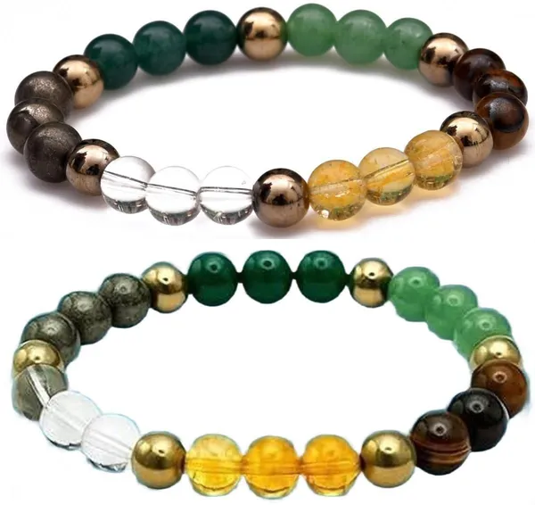 Multiagate_Pyrite,_Stone,_Green_Aventurine,_Crystal,_Tiger's_Eye,_Citrine_Bracelet_Set_(Pack_of_2)