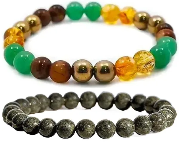 Multiagate_Pyrite,_Green_Aventurine,_Tiger's_Eye,_Citrine_Bracelet_Set_(Pack_of_2)