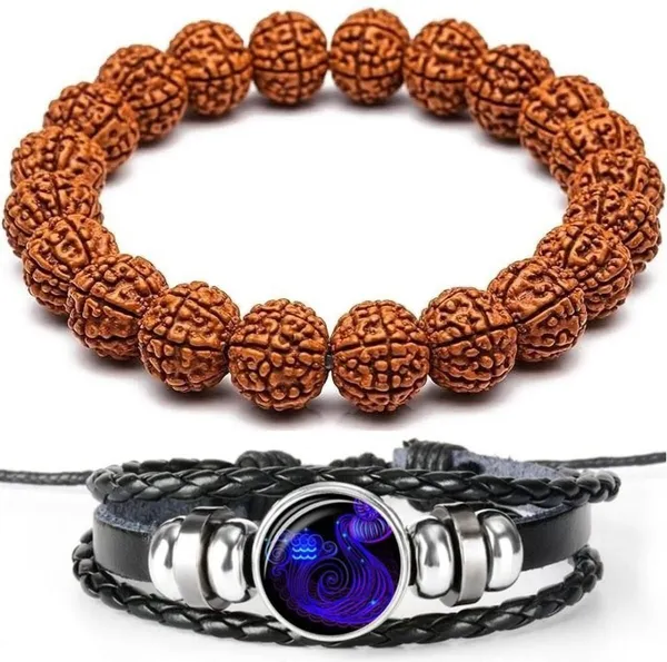 Multiagate_Stone,_Leather_Bracelet_Set_(Pack_of_2)