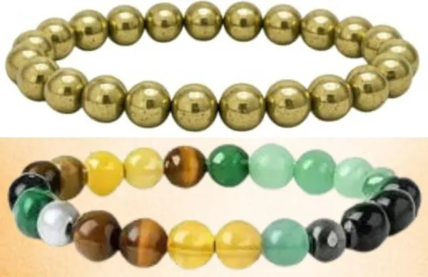 Multiagate_Pyrite,_Stone,_Green_Aventurine,_Golden_Pyrite,_Tiger's_Eye,_Citrine,_Clear_Quartz_Bracelet_Set_(Pack_of_2)