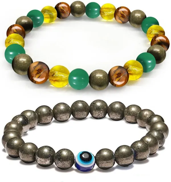 Multiagate_Pyrite,_Stone,_Green_Aventurine,_Tiger's_Eye,_Citrine_Bracelet_Set_(Pack_of_2)