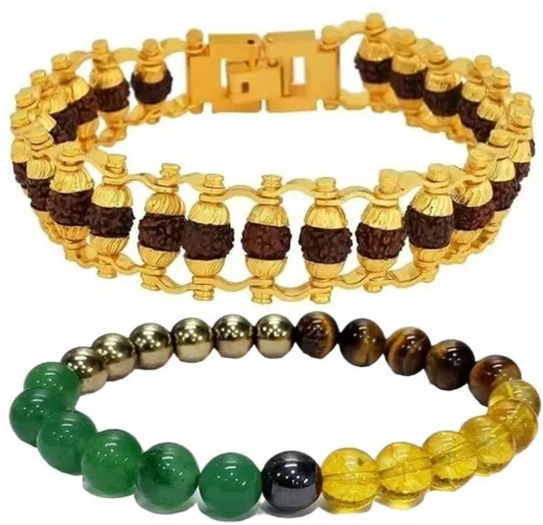 Multiagate_Stone,_Rudraksha_Bracelet_Set_(Pack_of_2)