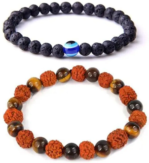 Multiagate_Stone,_Crystal,_Tiger's_Eye,_Rudraksha,_Lava,_Black_Obsidian_Bracelet_Set_(Pack_of_2)