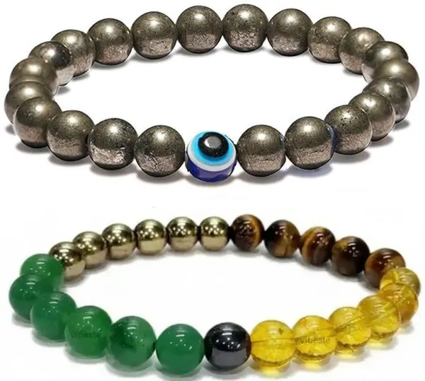 Multiagate_Pyrite,_Stone,_Green_Aventurine,_Crystal,_Golden_Pyrite,_Tiger's_Eye,_Citrine,_Evil_Eye_Bracelet_Set_(Pack_of_2)