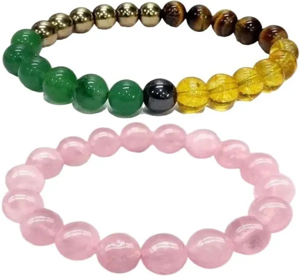 Multiagate_Stone,_Rose_Quartz_Bracelet_Set_(Pack_of_2)