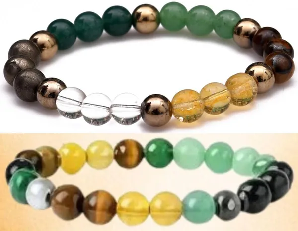 Multiagate_Pyrite,_Green_Aventurine,_Crystal,_Tiger's_Eye,_Citrine,_Clear_Quartz_Bracelet_Set_(Pack_of_2)
