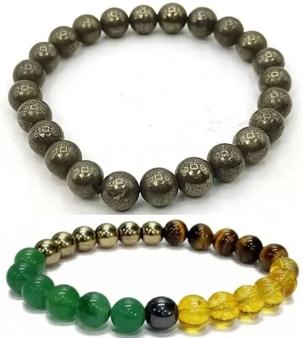 Multiagate_Pyrite,_Stone,_Green_Aventurine,_Golden_Pyrite,_Tiger's_Eye,_Citrine_Bracelet_Set_(Pack_of_2)