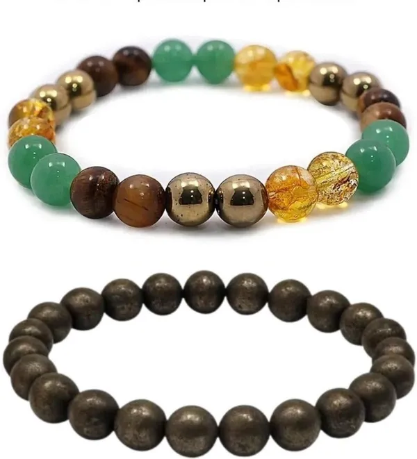 Multiagate_Pyrite,_Green_Aventurine,_Golden_Pyrite,_Tiger's_Eye,_Citrine_Bracelet_Set_(Pack_of_2)