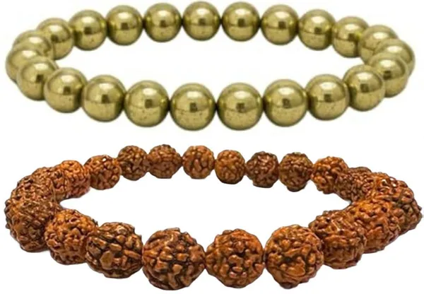 Multiagate_Stone,_Golden_Pyrite,_Rudraksha_Bracelet_Set_(Pack_of_2)