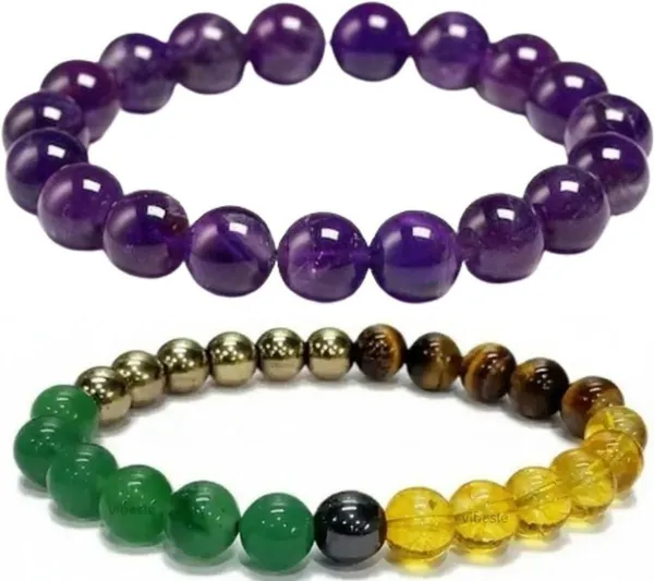 Multiagate_Stone,_Green_Aventurine,_Amethyst,_Golden_Pyrite,_Tiger's_Eye,_Citrine_Bracelet_Set_(Pack_of_2)