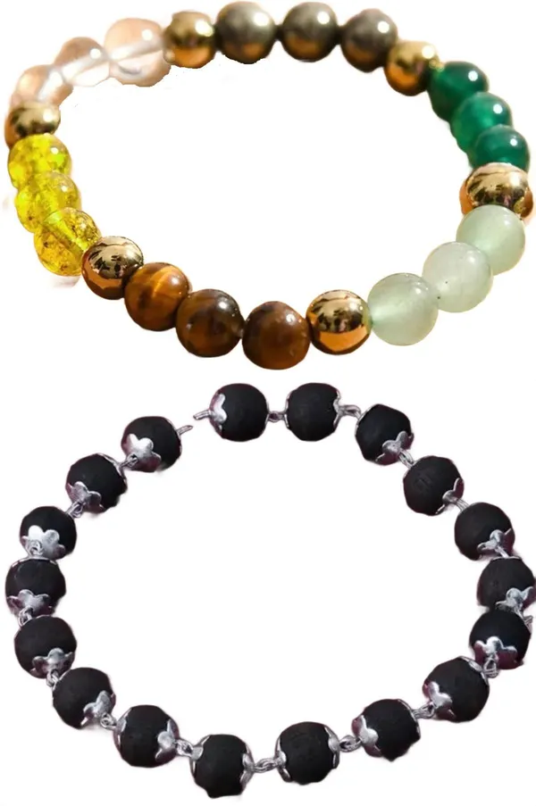 Multiagate_Stone,_Wood_Bracelet_Set_(Pack_of_2)