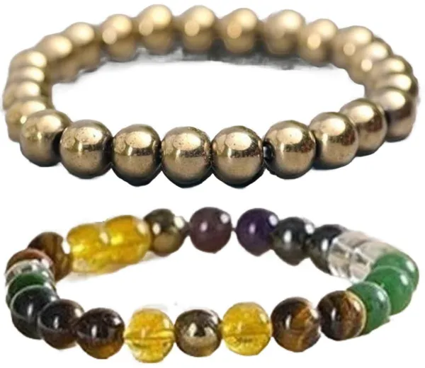 Multiagate_Pyrite,_Hematite,_Green_Aventurine,_Amethyst,_Tiger's_Eye,_Citrine_Bracelet_Set_(Pack_of_2)
