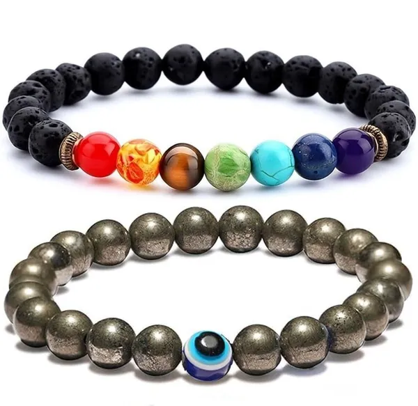Multiagate_Pyrite,_Stone,_Green_Aventurine,_Amethyst,_Tiger's_Eye,_Citrine,_Turquoise,_7_Chakra,_Green_Jade_Bracelet_Set_(Pack_of_2)