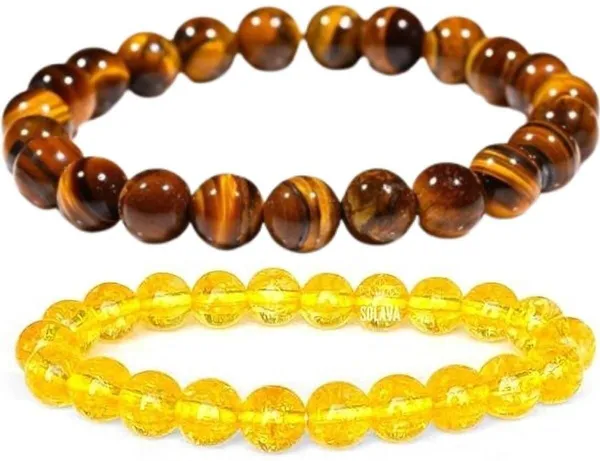 Multiagate_Stone,_Crystal,_Tiger's_Eye,_Citrine_Bracelet_Set_(Pack_of_2)