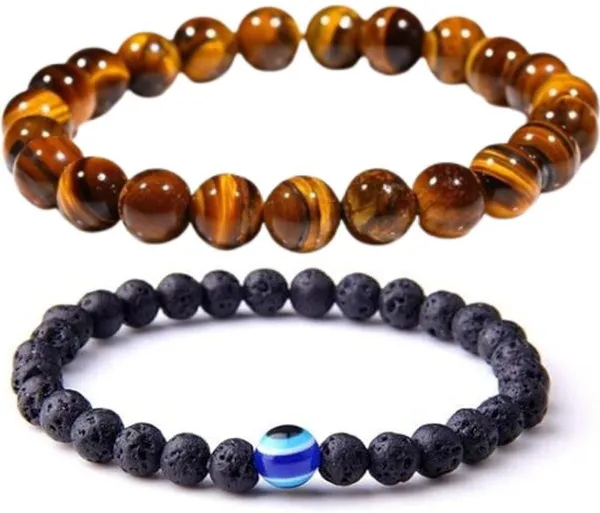 Multiagate_Stone,_Crystal,_Tiger's_Eye,_Lava,_Black_Obsidian_Bracelet_Set_(Pack_of_2)