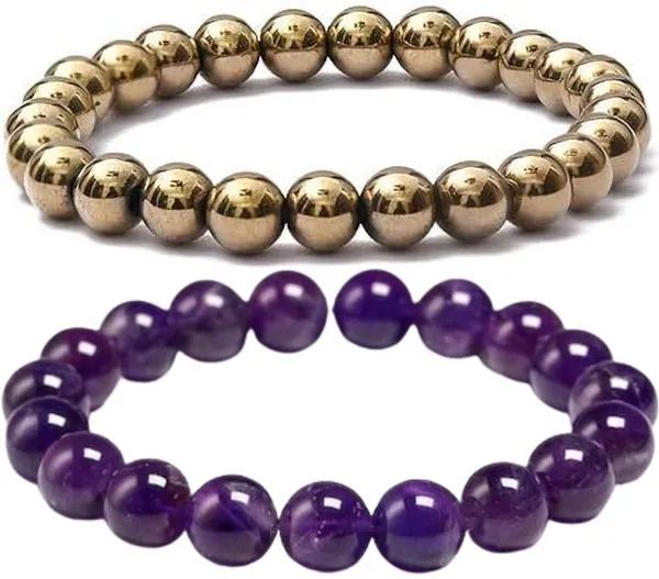 Multiagate_Amethyst,_Golden_Pyrite_Bracelet_Set_(Pack_of_2)