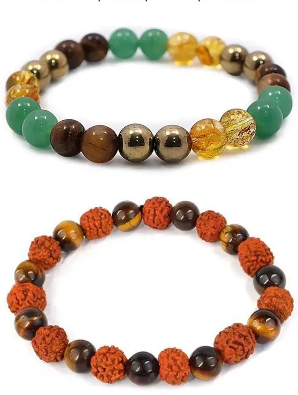 Multiagate_Pyrite,_Stone,_Green_Aventurine,_Golden_Pyrite,_Crystal,_Tiger's_Eye,_Rudraksha,_Citrine_Bracelet_Set_(Pack_of_2)