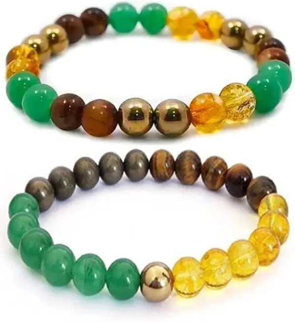 Multiagate_Pyrite,_Green_Aventurine,_Crystal,_Tiger's_Eye,_Citrine_Bracelet_Set_(Pack_of_2)