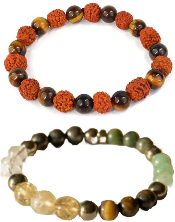 Multiagate_Pyrite,_Stone,_Green_Aventurine,_Amethyst,_Crystal,_Tiger's_Eye,_Rudraksha,_Citrine,_Green_Jade_Bracelet_Set_(Pack_of_2)