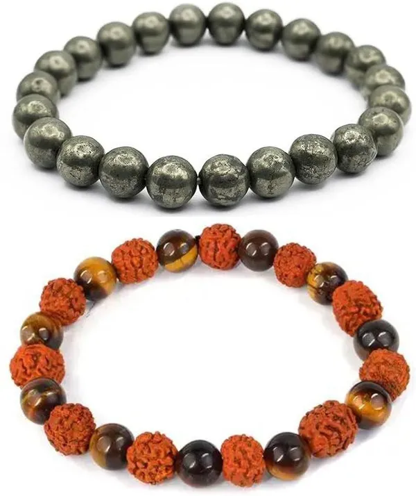 Multiagate_Pyrite,_Stone,_Crystal,_Tiger's_Eye,_Rudraksha_Bracelet_Set_(Pack_of_2)