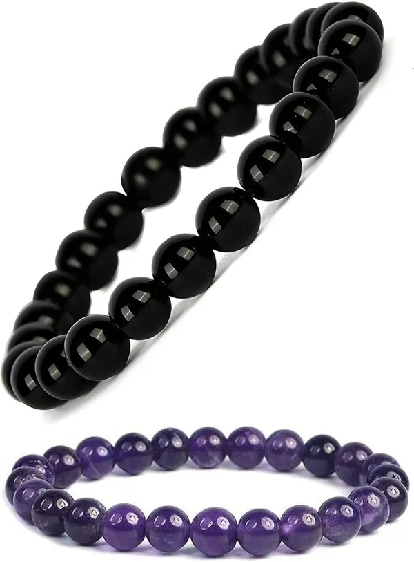 Multiagate_Pyrite,_Amethyst_Bracelet_Set_(Pack_of_2)