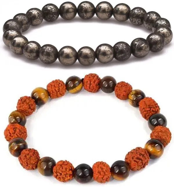 Multiagate_Stone,_Crystal,_Tiger's_Eye,_Rudraksha_Bracelet_Set_(Pack_of_2)