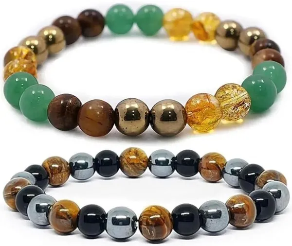 Multiagate_Pyrite,_Green_Aventurine,_Citrine_+_Golden,_Crystal,_Tiger's_Eye,_Black_Obsidian_Bracelet_Set_(Pack_of_2)
