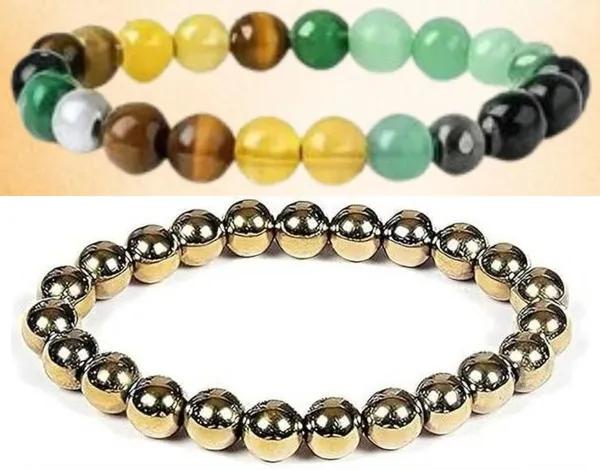 Multiagate_Pyrite,_Stone,_Green_Aventurine,_Tiger's_Eye,_Citrine,_Clear_Quartz_Bracelet_Set_(Pack_of_2)