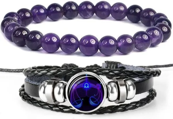 Multiagate_Amethyst,_Crystal,_Leather_Bracelet_Set_(Pack_of_2)