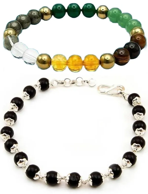 Multiagate_Stone,_Wood,_Alloy_Bracelet_Set_(Pack_of_2)