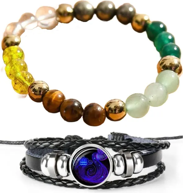 Multiagate_Stone,_Leather_Bracelet_Set_(Pack_of_2)