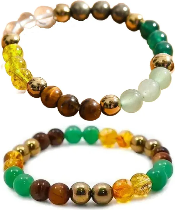 Multiagate_Pyrite,_Stone,_Green_Aventurine,_Tiger's_Eye,_Citrine_Bracelet_Set_(Pack_of_2)
