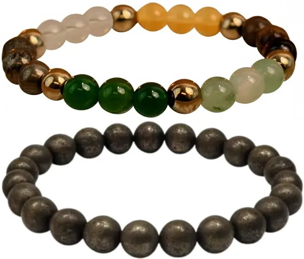 Multiagate_Pyrite,_Stone_Bracelet_Set_(Pack_of_2)
