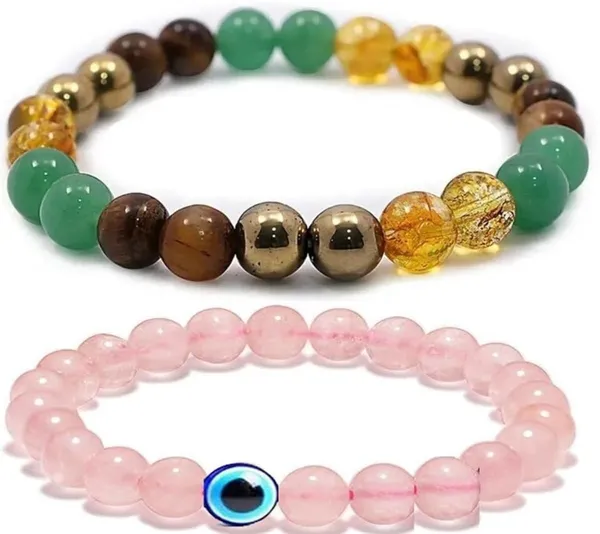 Multiagate_Pyrite,_Green_Aventurine,_Citrine_+_Golden,_Crystal,_Tiger's_Eye_Bracelet_Set_(Pack_of_2)