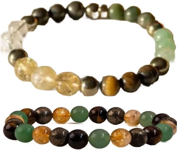 Multiagate_Pyrite,_Stone,_Green_Aventurine,_Amethyst,_Crystal,_Tiger's_Eye,_Citrine,_Green_Jade_Bracelet_Set_(Pack_of_2)