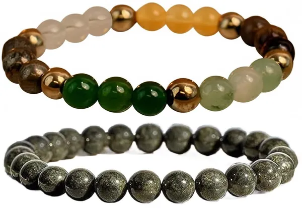 Multiagate_Pyrite,_Stone_Bracelet_Set_(Pack_of_2)