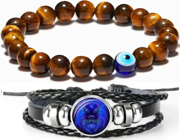 Multiagate_Stone,_Leather_Bracelet_Set_(Pack_of_2)