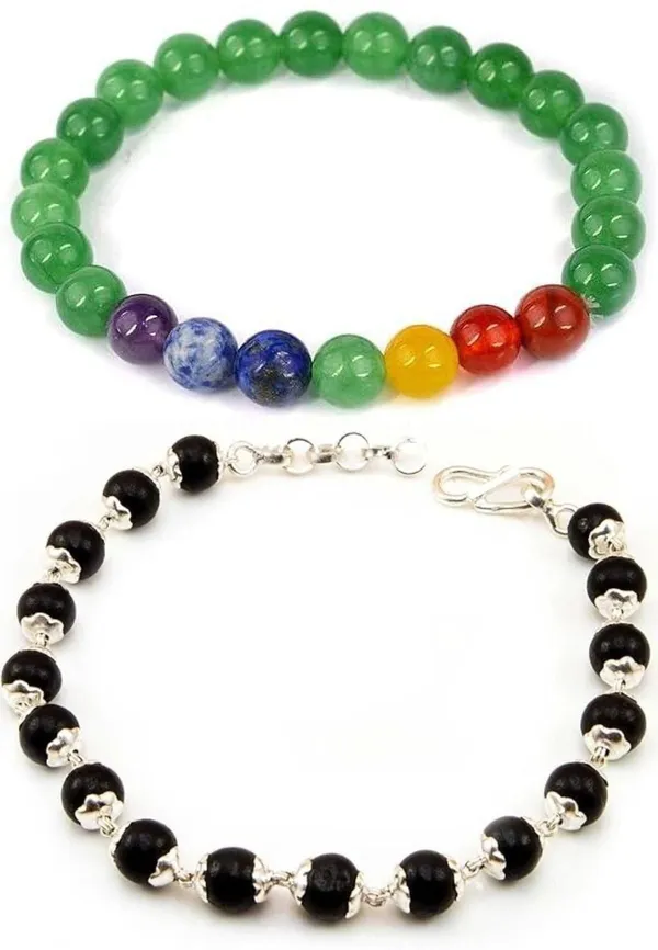 Multiagate_Lapiz_Lazuli,_Wood,_Green_Aventurine,_Amethyst,_Lava,_7_Chakra,_Clear_Quartz,_Alloy,_Green_Jade_Bracelet_Set_(Pack_of_2)