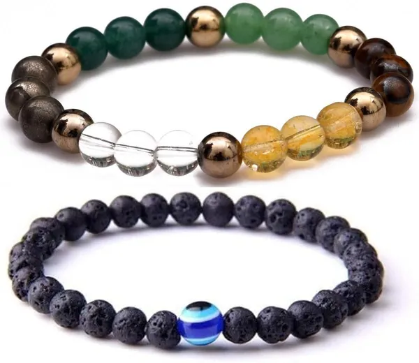 Multiagate_Pyrite,_Stone,_Green_Aventurine,_Crystal,_Tiger's_Eye,_Citrine,_Lava,_Black_Obsidian_Bracelet_Set_(Pack_of_2)
