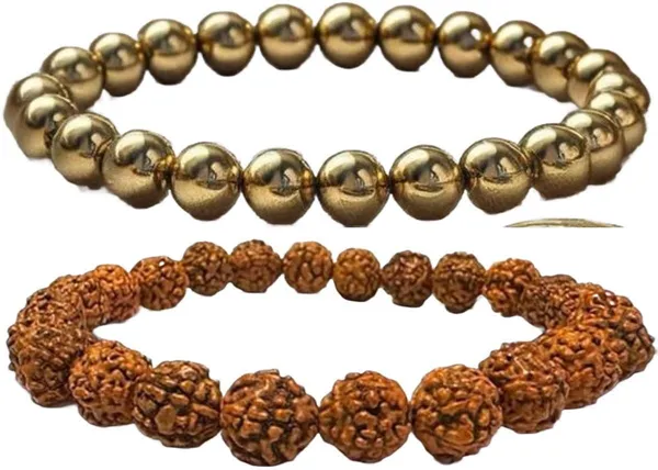Multiagate_Pyrite,_Rudraksha_Bracelet_Set_(Pack_of_2)